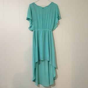 Aqua High-Low Dress